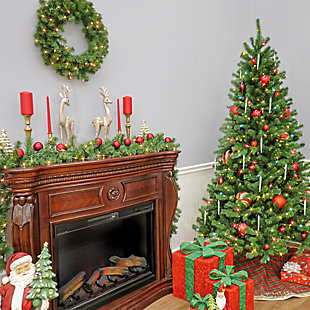 National Tree Company National Tree North Valley Spruce Christmas Bundle with 4.5 ft Multicolor Light Tree, , rollover