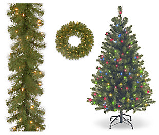 National Tree Company National Tree North Valley Spruce Christmas Bundle with 4.5 ft Multicolor Light Tree, , large