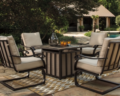 Wandon 5 Piece Outdoor Fire Pit Conversation Set Ashley