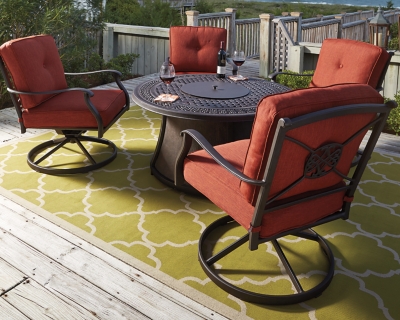 Patio lounge furniture discount with fire pit