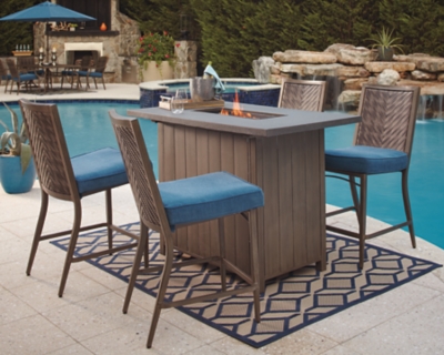 Partanna 5 Piece Outdoor Bar Table Set Ashley Furniture Homestore