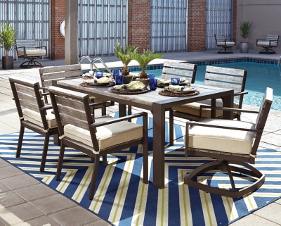 Peachstone 7-Piece Outdoor Rectangular Dining Set | Ashley Furniture ...