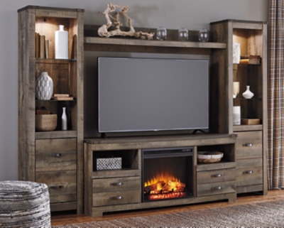 trinell 4-piece entertainment center with electric fireplace