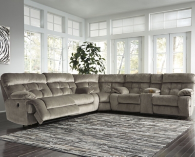 Brassville 3-Piece Power Reclining Sectional, Graystone, large