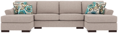 Bantry Nuvella® 3-Piece Sleeper Sectional and Pillows, Slate, large