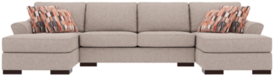 Bantry Nuvella® 3-Piece Sleeper Sectional and Pillows, Slate, large