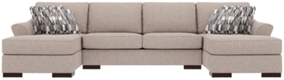 Bantry Nuvella® 3-Piece Sleeper Sectional and Pillows, Slate, large