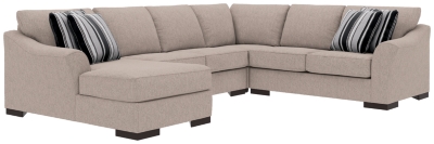 Bantry Nuvella® 4-Piece Sectional and Pillows, Slate, large