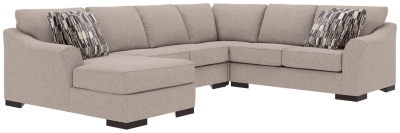 Bantry Nuvella® 4-Piece Sectional and Pillows, Slate, large