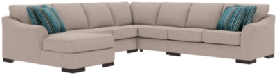 Bantry Nuvella® 5-Piece Sectional and Pillows, Slate, large