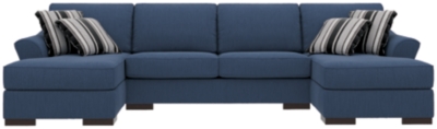 Bantry Nuvella® 3-Piece Sleeper Sectional and Pillows, Indigo, large