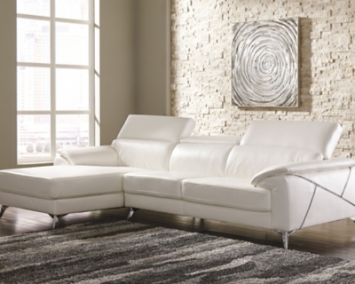 Tindell 2-Piece Sectional with Chaise, White, large