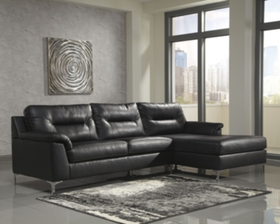 Tensas 2-Piece Sectional with Chaise, Black, large