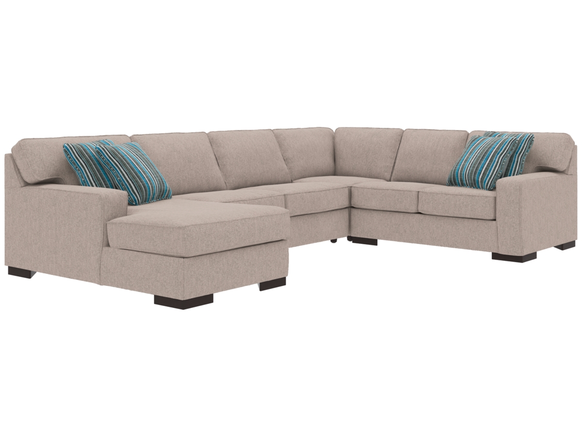 Ashlor Nuvella 4 Piece Sleeper Sectional and Pillows Ashley