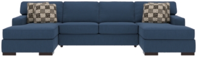Ashlor Nuvella® 3-Piece Sectional and Pillows, Indigo, large