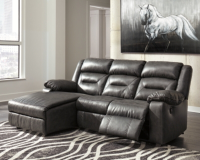 Coahoma 3-Piece Reclining Sectional with Chaise, Dark Gray, large