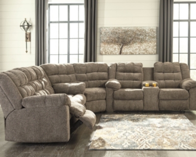 Workhorse 3-Piece Reclining Sectional, , rollover