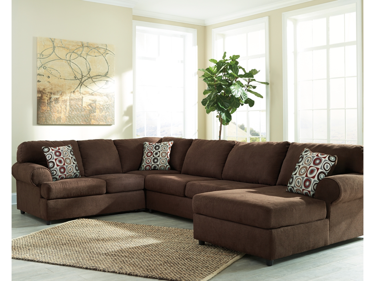 Ashley furniture brown sectional discount