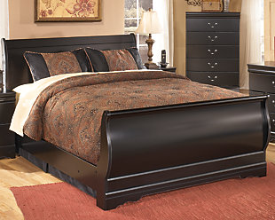 The Huey Vineyard full sleigh bed is the epitome of traditional decor. Louis Philippe-style moulding dates back to the mid-19th century when furnishings were lavish yet somewhat simple. Luxe finish adds a slightly modern touch. Mattress and foundation/box spring sold separately.Made of engineered wood | Includes headboard, footboard and rails | Louis Philippe-style moulding | Assembly required | Estimated Assembly Time: 10 Minutes