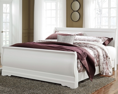 Anarasia King Sleigh Bed, White, large