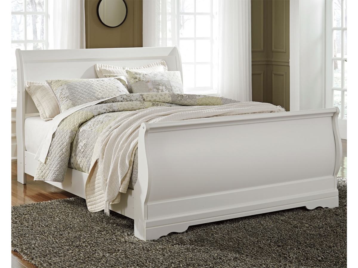 Anarasia Queen Sleigh Bed - White