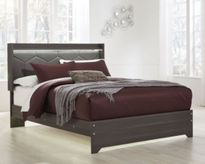 Annikus Queen Upholstered Panel Bed, Gray, large