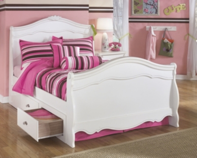 Exquisite Full Poster Bed with Storage, , large