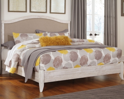Briartown Queen Upholstered Bed, Whitewash, large