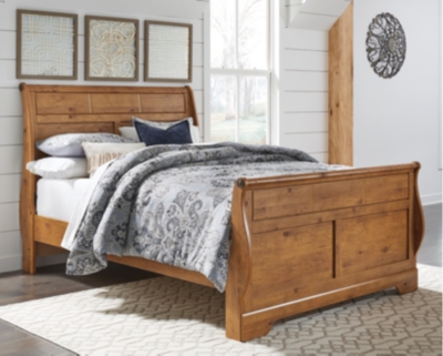 Bittersweet Queen Sleigh Bed, Light Brown, large