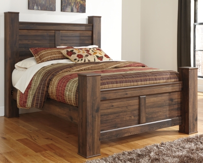 quinden queen poster bed | ashley furniture homestore