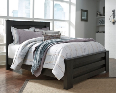 Brinxton Queen Panel Bed, Charcoal