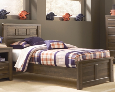 Juararo Full Panel Bed, Dark Brown, large