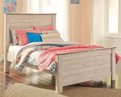 Willowton Full Panel Bed, Whitewash, large