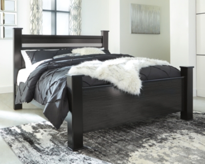 Starberry King Poster Bed, Black, large