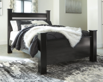 Starberry Queen Poster Bed, Black, large