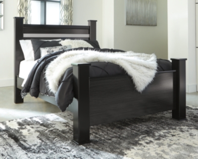 Starberry Queen Poster Bed, Black, rollover