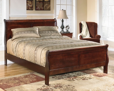 Alisdair King Sleigh Bed, Reddish Brown, rollover