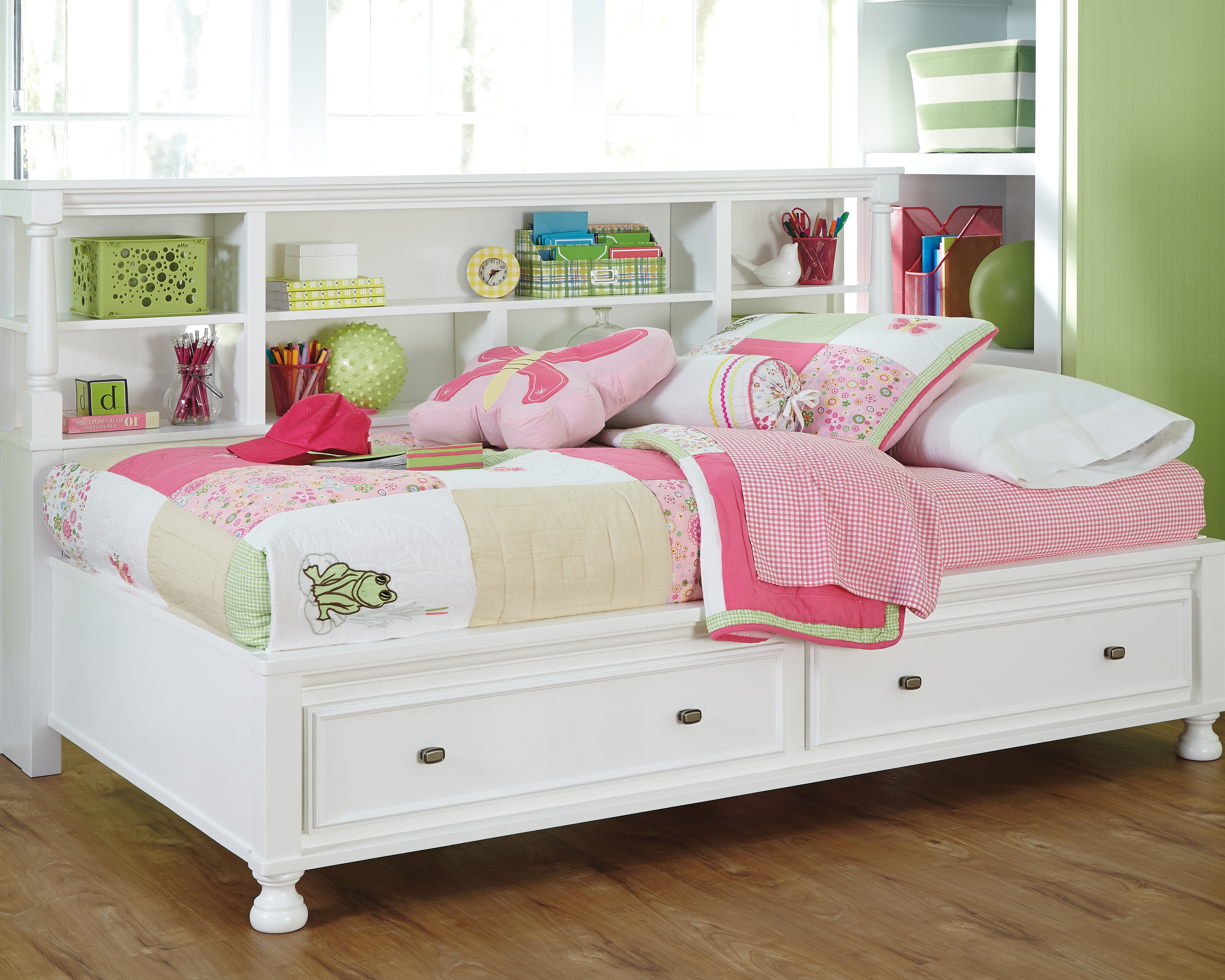 Kaslyn bookcase store bed