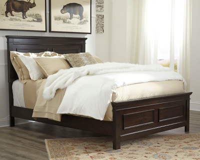 Alexee Queen Panel Bed, Dark Brown, large