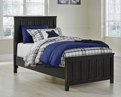 Jaysom Twin Panel Bed, Black, large