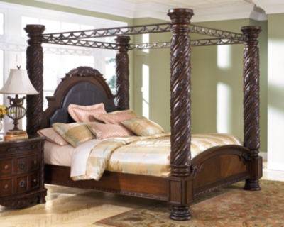 North Shore King Poster Bed With Canopy Ashley Furniture Homestore