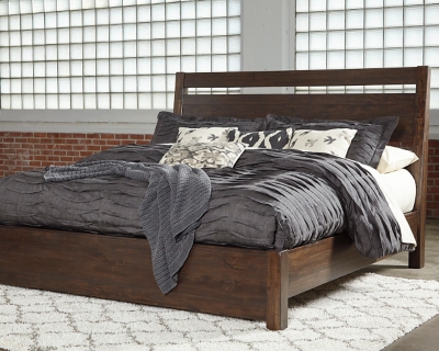 King bed frame with deals headboard ashley furniture