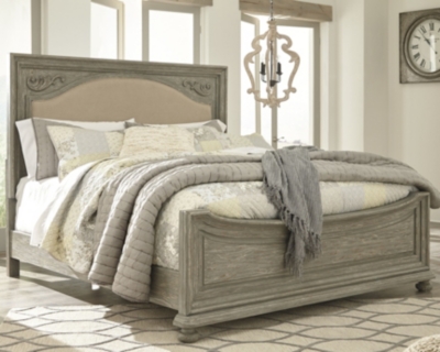 Marleny Queen Panel Bed, Gray/Whitewash, large