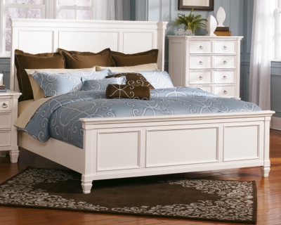 Prentice King Panel Bed, White, large