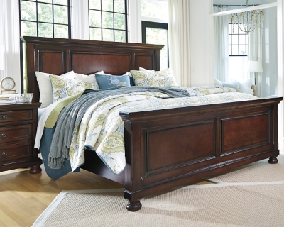 Porter Queen Panel Bed, Rustic Brown, large