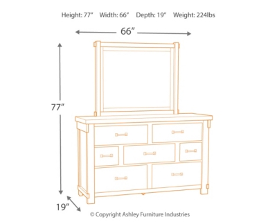 Brashland California King Panel Bed with Mirrored Dresser | Ashley