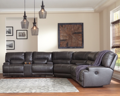 Ashley leather deals sectional