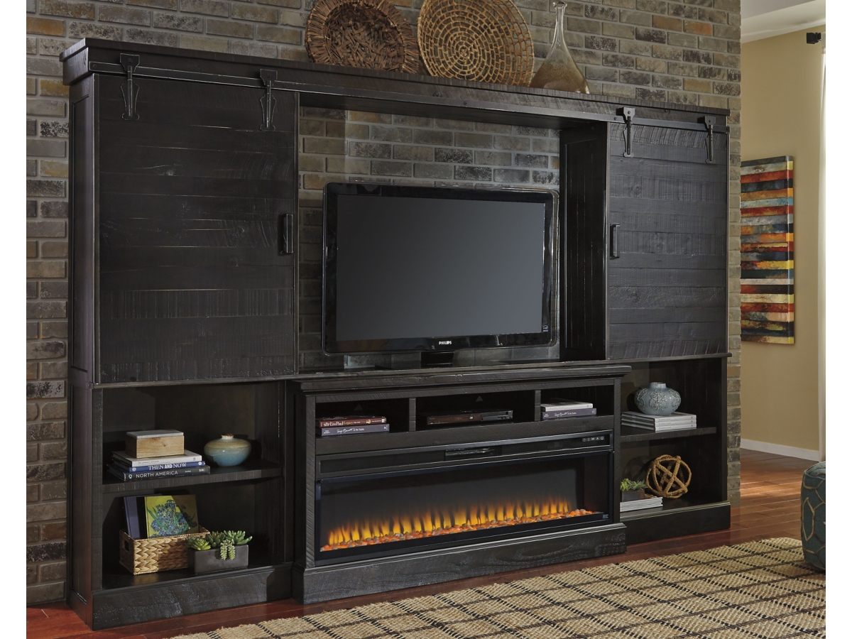 4 piece entertainment center with fireplace discount