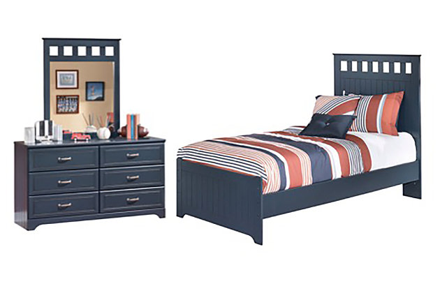 Leo Twin Panel Bed With Mirrored, Ashley Leo Twin Bed