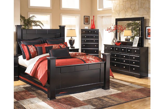 Shay Queen Poster Bed With Dresser, King Bed Sets Ashley Furniture